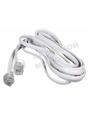 Телефонный шнур Rexant удлинитель RJ-11(6P-4C), длина 5 м., белый