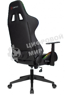 Кресло ZOMBIE GAME RGB черный, экокожа, 120 кг, подголовник, механизм качания