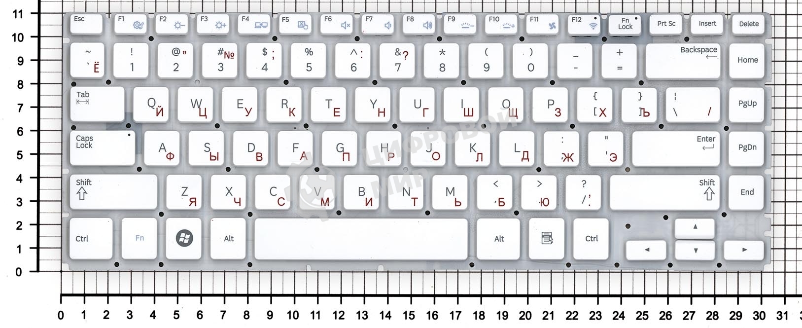 Клавиатура для ноутбука Samsung Q470, белый