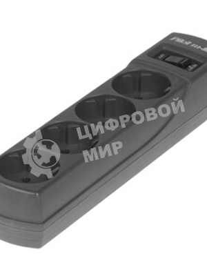 Сетевой фильтр Pilot m-MAX 7 м, 4 розетки, серый, коробка