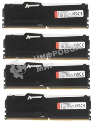 Оперативная память Kingston Fury Beast, DDR5, 128Gb (4x32Gb), 5600MHz, CL40, DIMM, радиатор, RGB, черный