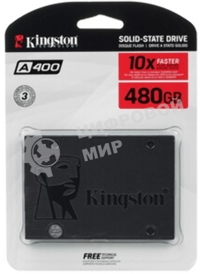 Накопитель SSD Kingston A400, 480Gb, SATA III, 2.5
