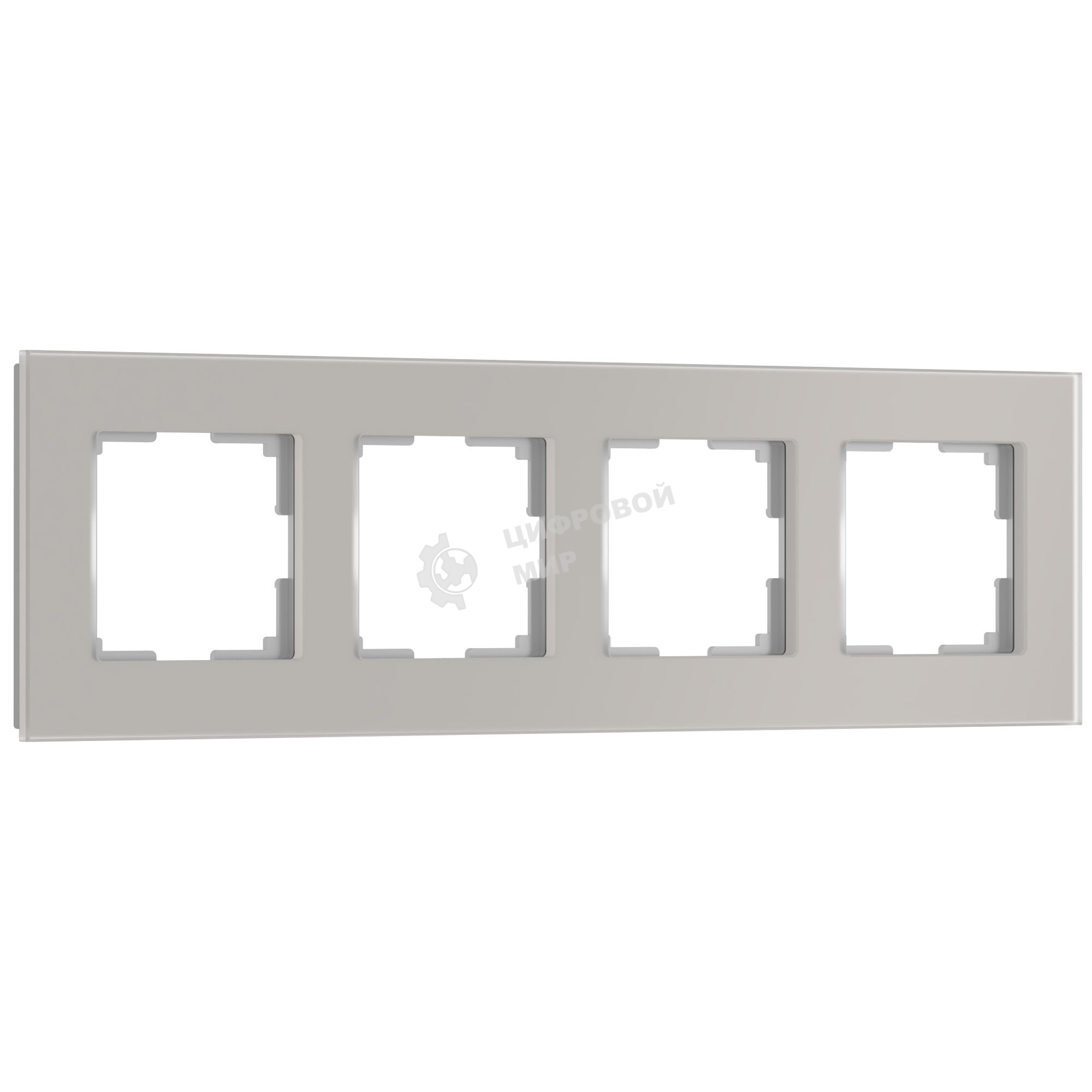 Рамка на 4 поста Senso (дымчатый, стекло soft-touch) W0043117