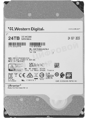 Жесткий диск HDD WD Ultrastar DC HC590 24Tb 7200rpm SATA-III 512Mb 3.5