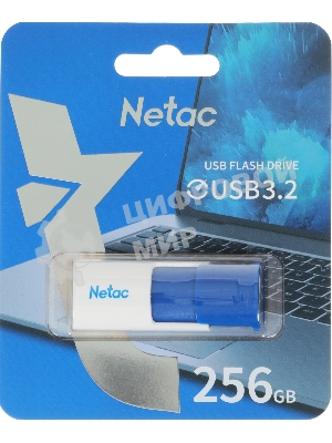 Флешка USB Netac U182 Blue (NT03U182N-256G-32BL), 256Gb, USB 3.0, R/W 70/30, белый/синий