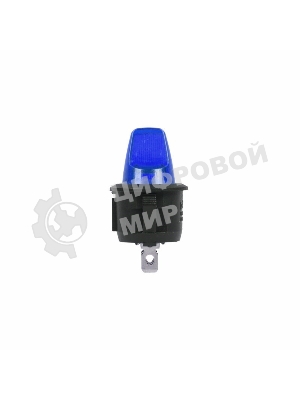 Выключатель клавишный Rexant круглый 12V 16А (3с) ON-OFF синий с подсветкой