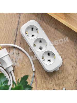 Колодка Rexant 3 гнезда с заземлением 11-8704