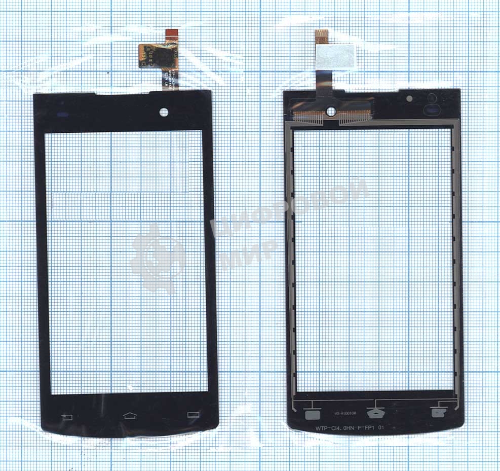 Сенсорное стекло (тачскрин) для Philips S301, черное