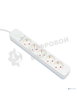 Сетевой фильтр Гарнизон EPS-5-W-2 5р, 2.0, 10А, 2 м, ур.защиты 2+, белый, пакет (21442)