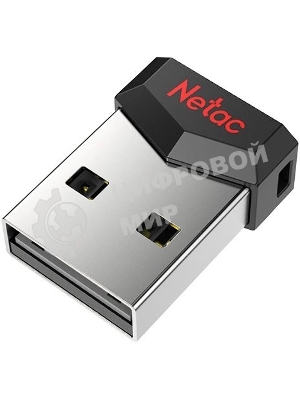Флешка USB Netac UM81 (NT03UM81N-004G-20BK), 4Gb, USB 2.0, R/W 30/10, черный/красный