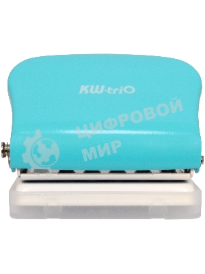 Дырокол Kw-Trio 099H9, до 5 листов, пластик бирюзовый, отверстий: 6