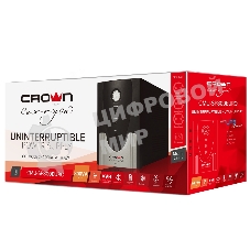Источник бесперебойного питания CROWN Line Intractive CMU-SP800EURO USB 800VA\480W, корпус металл, 1x12V/9AH, розетки 4*EURO+1*IEC bybass, трансформатор AVR 140-290V, cъемный кабель 1.2 м, порт RJ11/45, порт USB, защита: от перегрузки, от КЗ, от скачков н