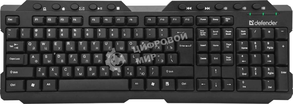 Клавиатура беспроводная Defender Element HB-195 RU USB черный