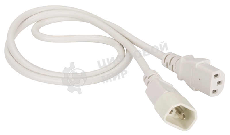 Шнур питания Lanmaster C13-C14, 3х0.75, 220В, 10А, белый, 5 метров