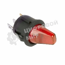 Выключатель клавишный Rexant круглый 12V 16А (3с) ON-OFF красный с подсветкой