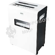 Шредер Deli E9903-EU белый/черный (секр.P-4)/фрагменты/12лист./23лтр./скрепки/скобы/пл.карты/CD