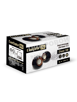 Акустическая система 2.0 ExeGate EX287053RUS Disco 180 (питание USB, 2х3Вт (6Вт RMS), 100-20000Гц, черный)