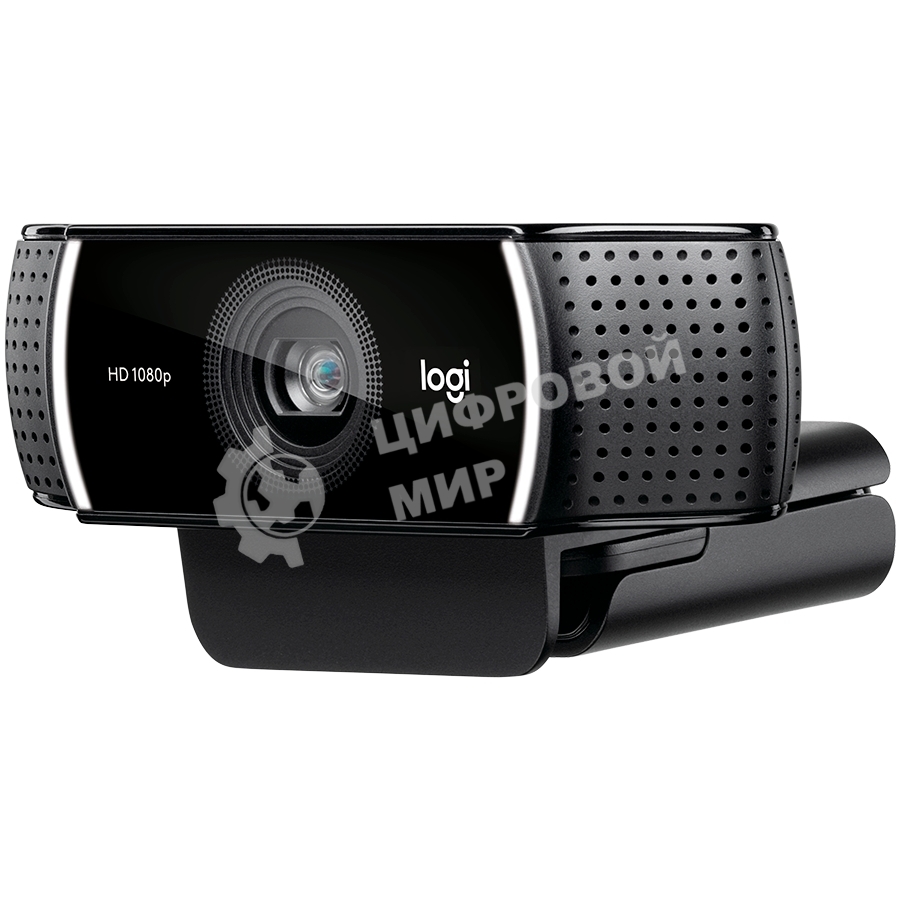 Веб-камера Logitech C922 Pro Stream 1920x1080, 30 кадр/с, USB Type-A, микрофон (2 шт, шумоподавление), автоматическая фокусировка, автоосвещение, универсальное крепление