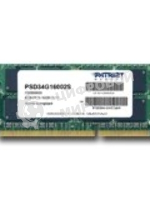 Оперативная память Patriot, DDR3, 4GB, (1x4 GB,), 1600 MHz, CL11, SO-DIMM
