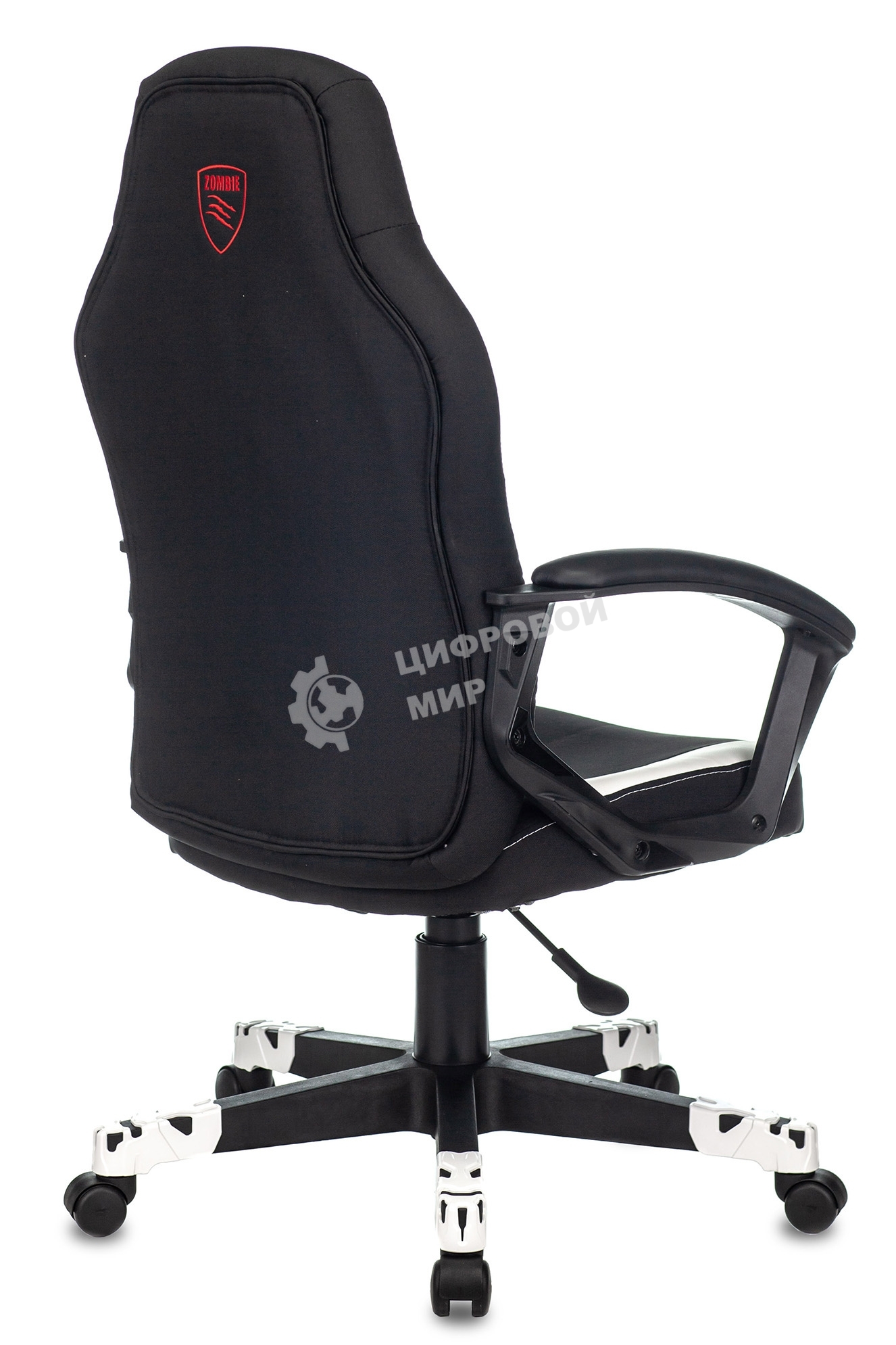 Кресло игровое Zombie 10 черный/белый искусст. кожа/ткань крестовина пластик