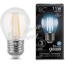Лампа светодиодная филаментная Gauss Black Filament 11Вт шар 4100К E27