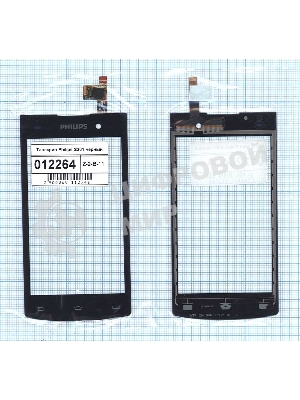 Сенсорное стекло (тачскрин) для Philips S301, черное