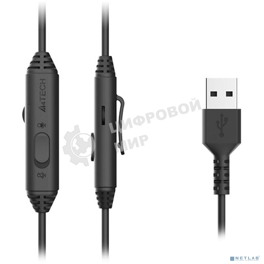 Гарнитура проводная с микрофоном A4Tech Fstyler FH100U белый/черный 2м