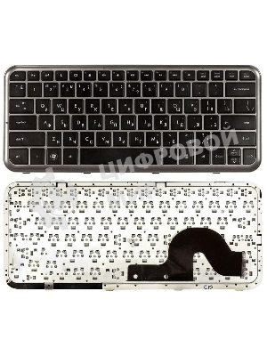 Клавиатура для ноутбука HP Pavilion dm3 dm3-1000 черная с серой рамкой