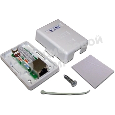 Настенная розетка, 1 порт RJ-45 категории 6, STP, белая