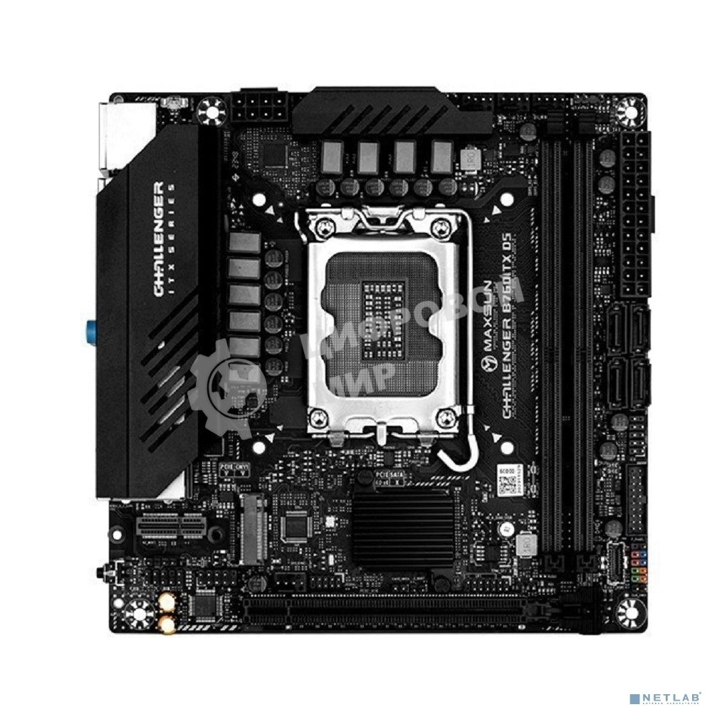 Материнская плата Maxsun Challenger B760ITX D5, LGA 1700, Intel B760, 2xDDR5, 4xSATA, 2xM.2, 1xPCIe 5.0 x16, 2xHDMI, 2xDP, 2x 2.5Gb LAN, 2xUSB 3.2 Gen 1, 4xUSB 2.0, 5.1, Mini-ITX