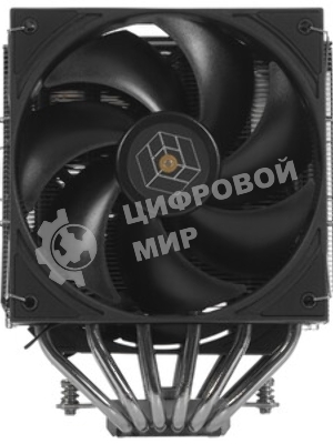 Кулер для процессора Thermalright Royal Pretor 130 черный (4-pin PWM, 158мм, Ni/Cu, 6x6мм, 1x120+1x130мм, 80.45CFM/81.88CFM, 29.4dBA/28.3dBA, 2150PM/1750RPM, S: 1200, 1700, 1851, 2011, 2066, 115X, AM4, AM5, black)