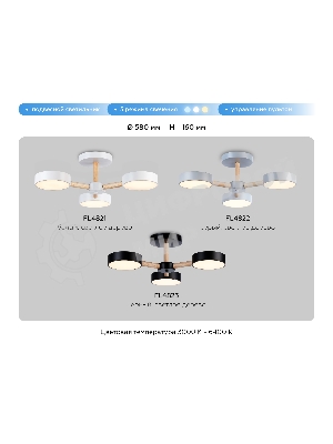 Светильник Ambrella light FL4822/3 GR серый 3000K-6400K 40W D580*160 (ПДУ ИК)