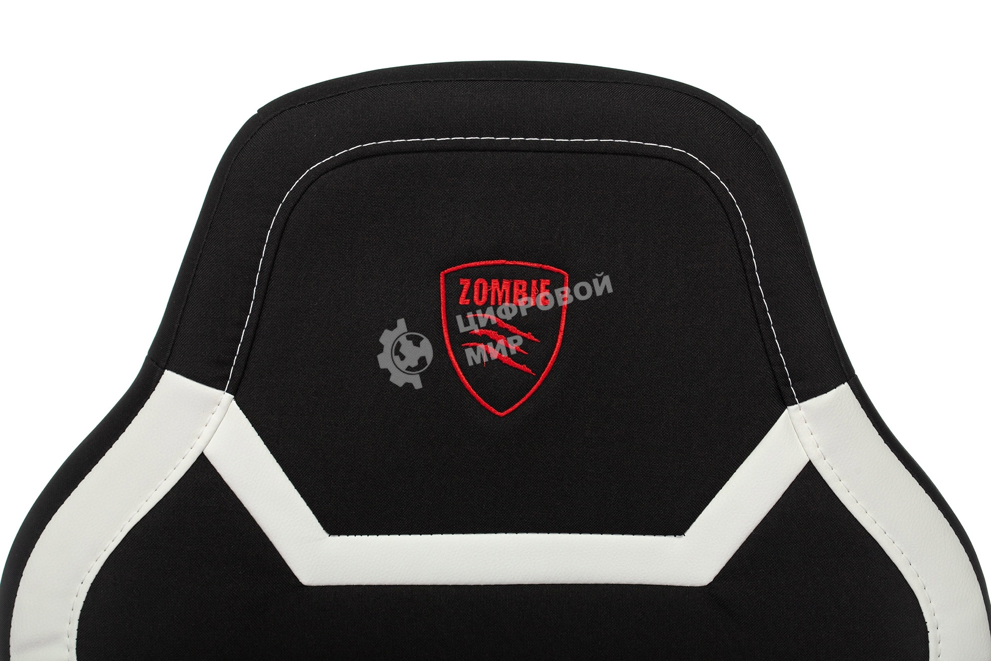 Кресло игровое Zombie 10 черный/белый искусст. кожа/ткань крестовина пластик