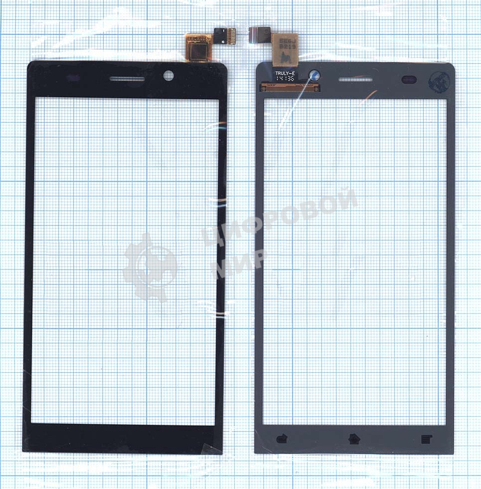 Сенсорное стекло (тачскрин) для Highscreen Thor, черное