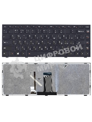 Клавиатура для ноутбука Lenovo Flex 2-14 G40-30 G40-70 черная с черной рамкой с подсветкой
