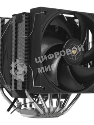 Кулер для процессора Thermalright Royal Pretor 130 черный (4-pin PWM, 158мм, Ni/Cu, 6x6мм, 1x120+1x130мм, 80.45CFM/81.88CFM, 29.4dBA/28.3dBA, 2150PM/1750RPM, S: 1200, 1700, 1851, 2011, 2066, 115X, AM4, AM5, black)