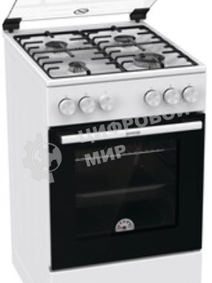Плита газовая Gorenje GG5A10WH белый, конфорок 4 газовых, духовка 70 л, 50 см x 85 см x 59.4 см