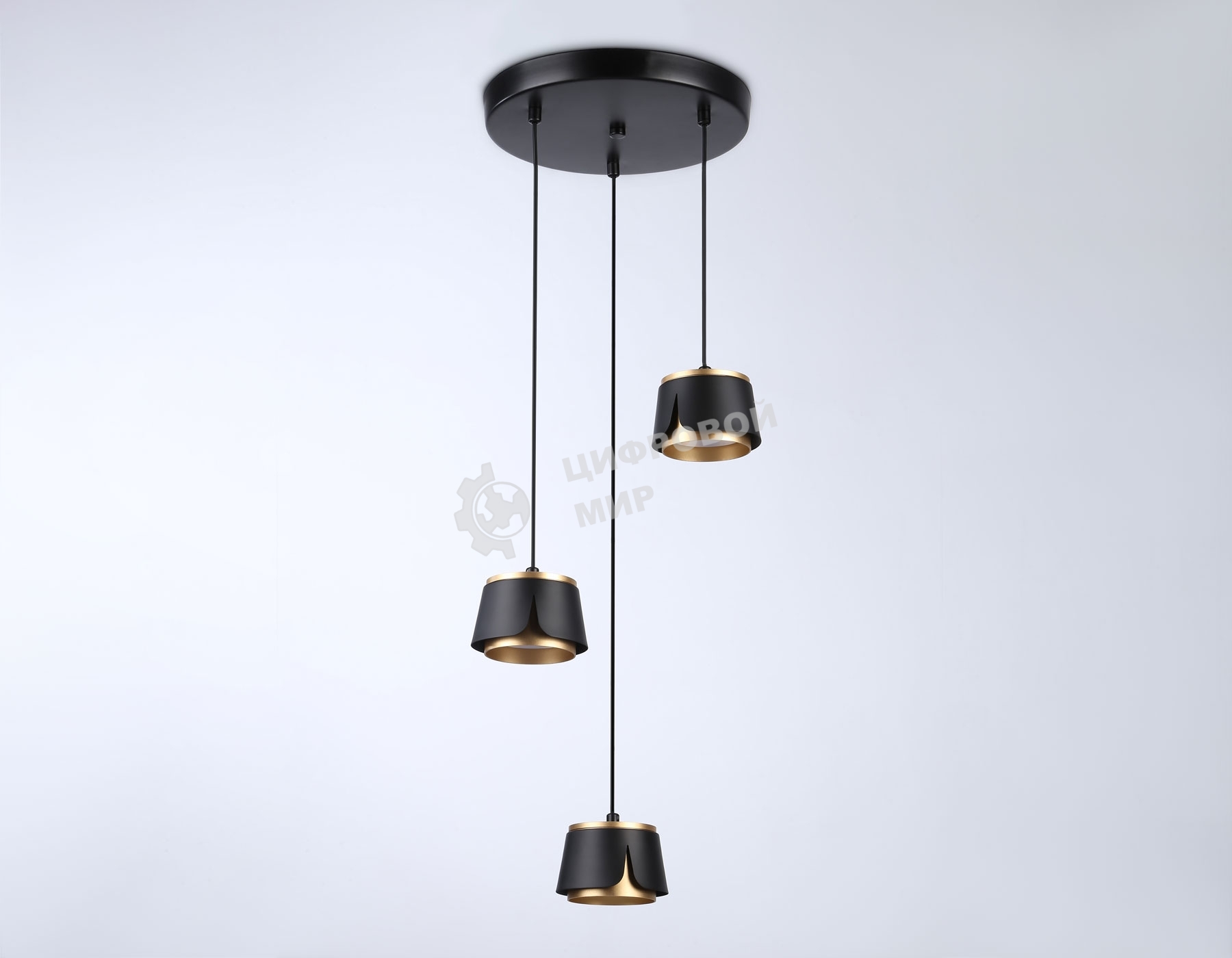 Светильник Ambrella light TN71252/3 BK/GD черный/золото GX53/3 D250*1090