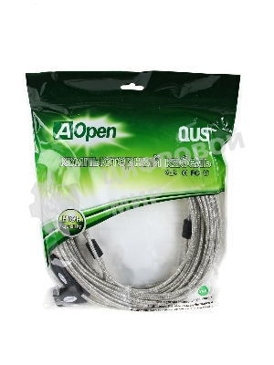 Кабель-адаптер Aopen/Qust USB2.0-repeater, удлинительный активный Am-->Af 20м (ACU823-20M) 6938510851345