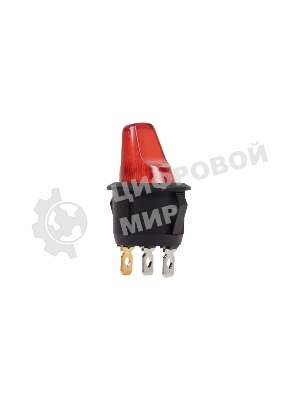 Выключатель клавишный Rexant круглый 12V 16А (3с) ON-OFF красный с подсветкой
