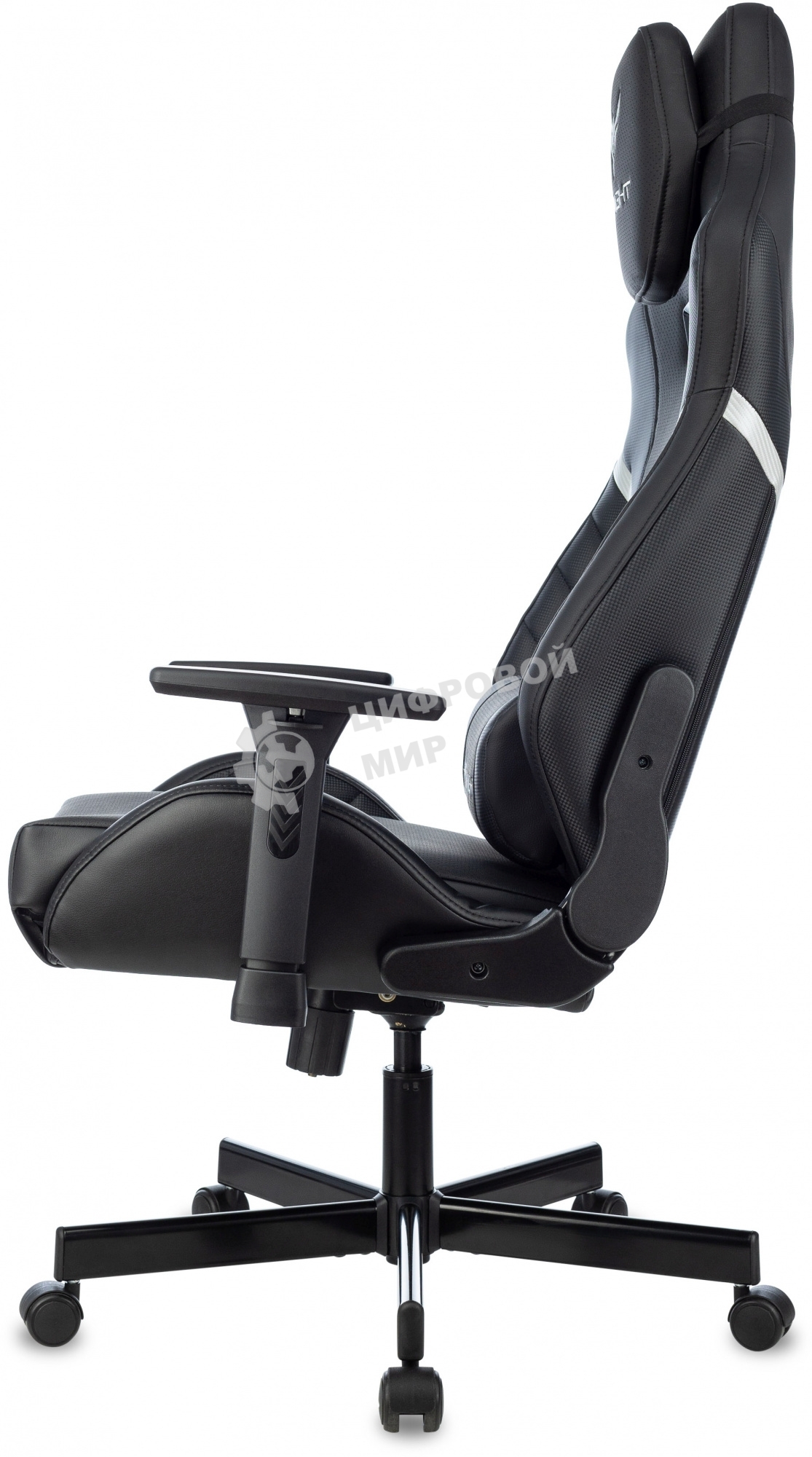 Кресло игровое Knight Thunder 5X черный эко.кожа крестов. металл