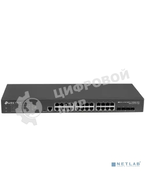Коммутатор TP-Link JetStream 24-port Pure-Gigabit L2+ Managed Switch, 24 10/100/1000Mbps RJ45, 4*10G SFP+ Slots