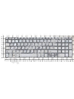Клавиатура для ноутбука Sony FIT 15 SVF15 серебристая с подсветкой