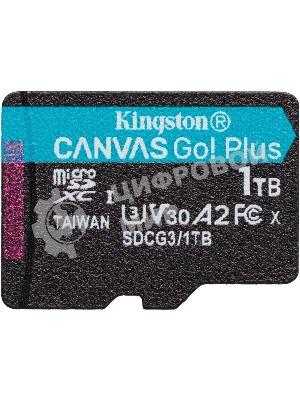Карта памяти Kingston 1TB microSDXC Canvas Go Plus 170R A2 U3 V30 Card W/O ADP/ Kingston 1TB microSDXC Canvas Go Plus 170R A2 U3 V30 Card W/O ADP