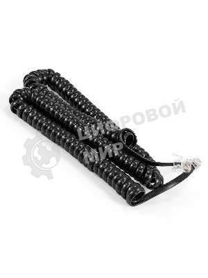 Патч-корд телефонный ExeGate TC4P4C-4M (шнур для телефонной трубки, витой, RJ-10 (4P-4C), 4м, черный)