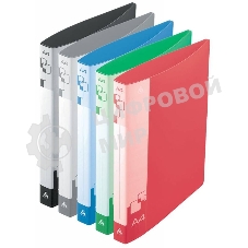 Папка на 4-х кольцах Бюрократ -0827/4R A4, пластик, 0.7мм корешок 27мм, внутренний и торцевой карман, ассорти