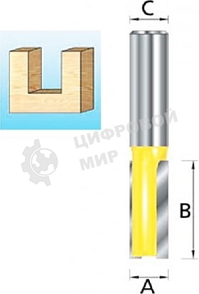 Фреза Makita D-10372 пазовая твердосплавная, 2 лезв., хв.8мм, d25мм, дл.20мм