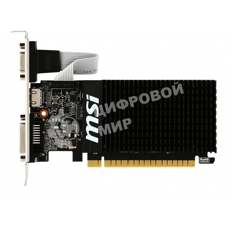 Видеокарта MSI PCI-E GT 710 2GD3H LP nVidia GeForce GT 710 2048Mb 64bit DDR3 954/1600 DVIx1/HDMIx1/CRTx1/HDCP Ret low profile