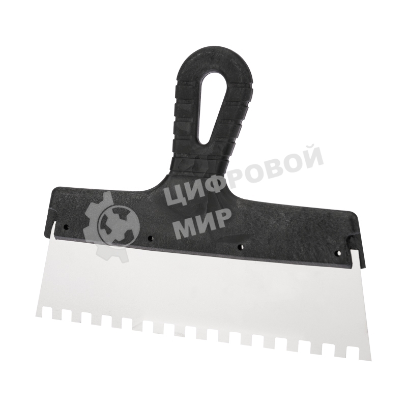 Шпатель фасадный Rexant 250 мм зуб 8х8 нержавеющая сталь, пластмассовая рукоятка