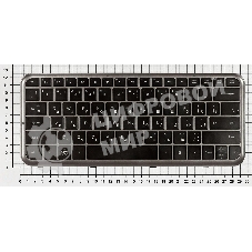 Клавиатура для ноутбука HP Pavilion dm3 dm3-1000 черная с серой рамкой